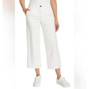 Ella Moss White Cropped Wide Leg Pants‎ Casual Comfort Women's Size 6(30x25)